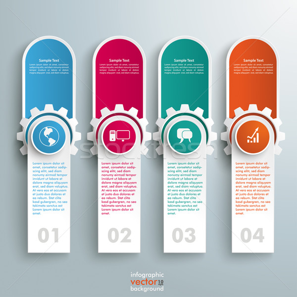 Oblong Round Banners Colored Gears Stock photo © limbi007