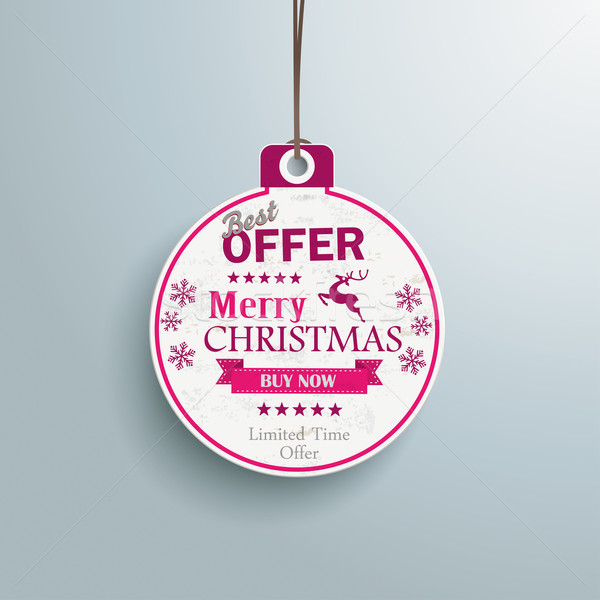 White Christmas Bauble Price Sticker Stock photo © limbi007