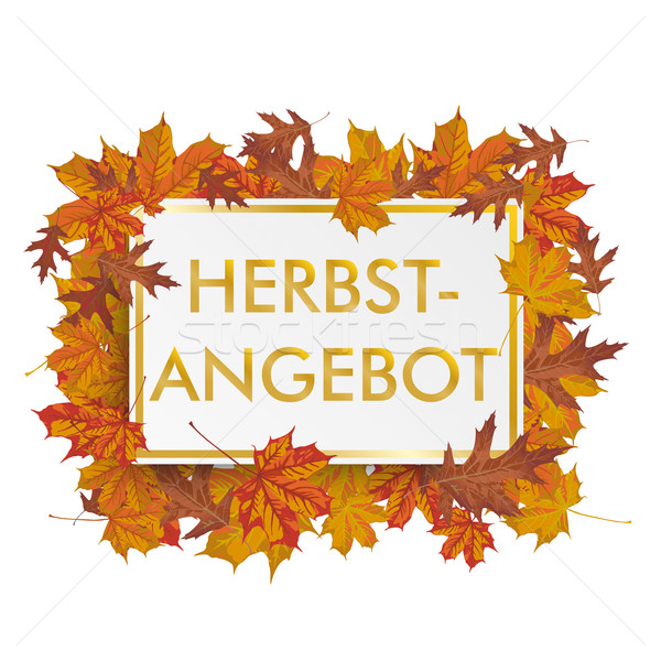 Stock foto: Golden · Papier · Bord · Herbst · Laub · weiß