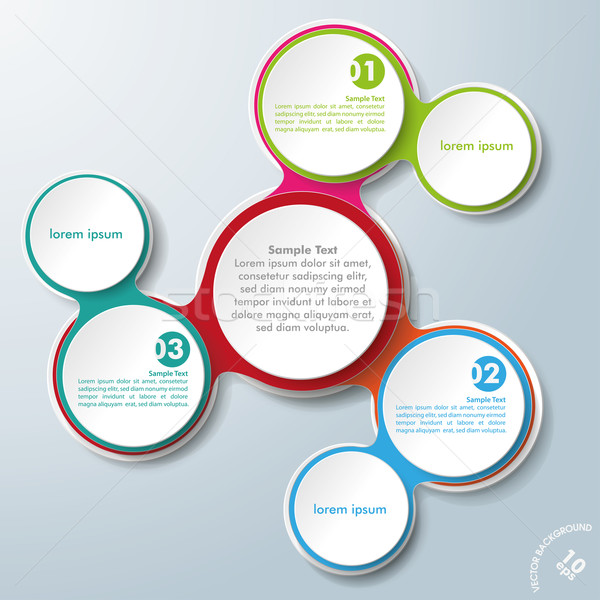 Infographic Design Colored Chains White Circles 3 Options Stock photo © limbi007