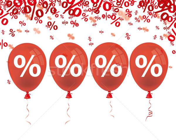 Red Percents 4 Red Balloons Stock photo © limbi007