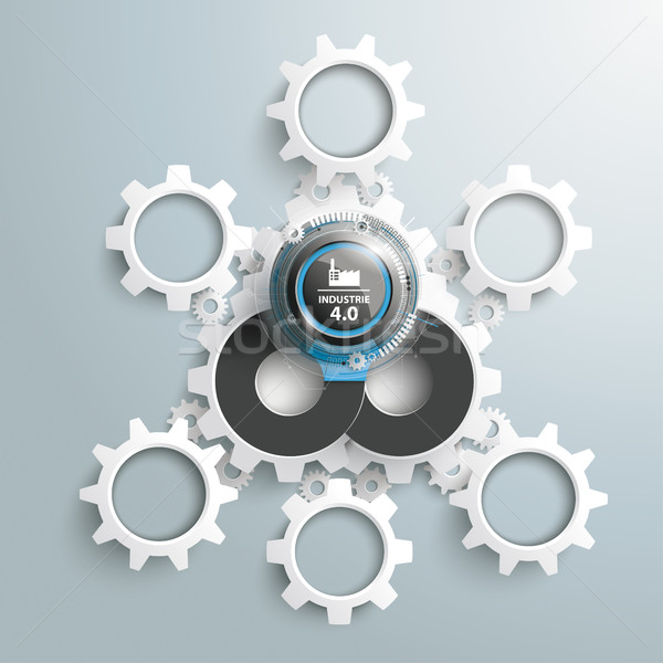 Industrie 4 Infographic Gears Stock photo © limbi007