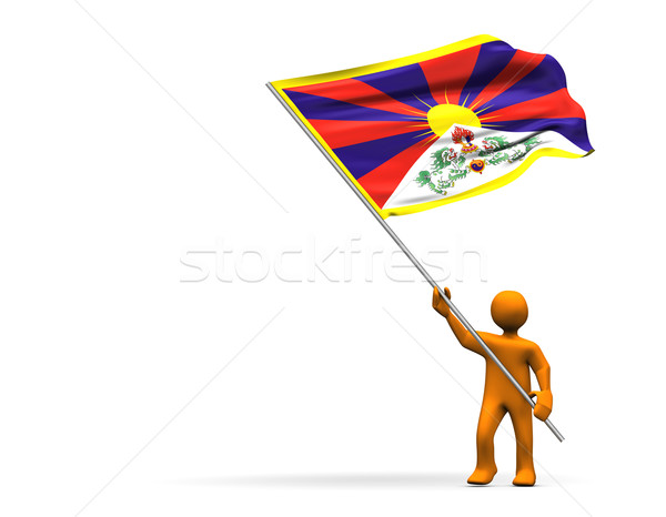 Tibete ventilador ilustração grande bandeira Foto stock © limbi007
