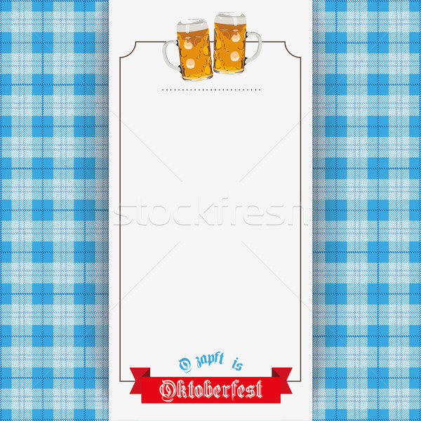 Bavarian Oktoberfest Beer Checked Blanket Banner Stock photo © limbi007