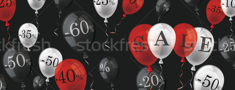 Balony sprzedaży czarny kolorowy tekst Zdjęcia stock © limbi007