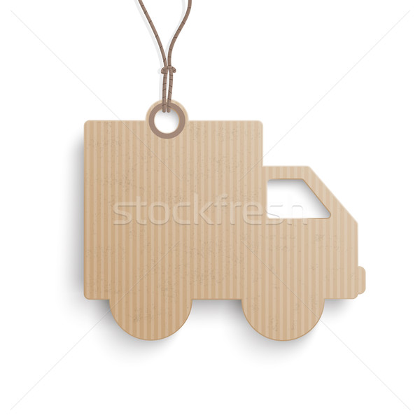 Stock photo: Carton Paper Shipping Car Price Sticker 