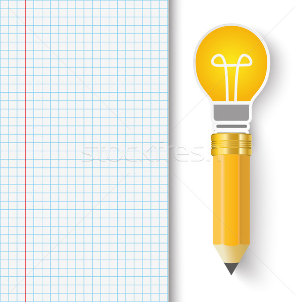 Checked Paper Bulb Pencil Stock photo © limbi007