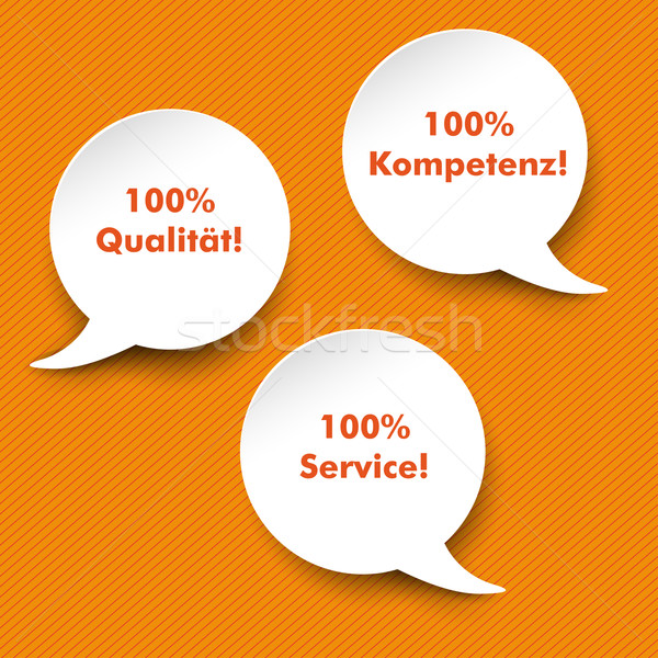 Speech Bubbles Quality, Service, Competence Stock photo © limbi007