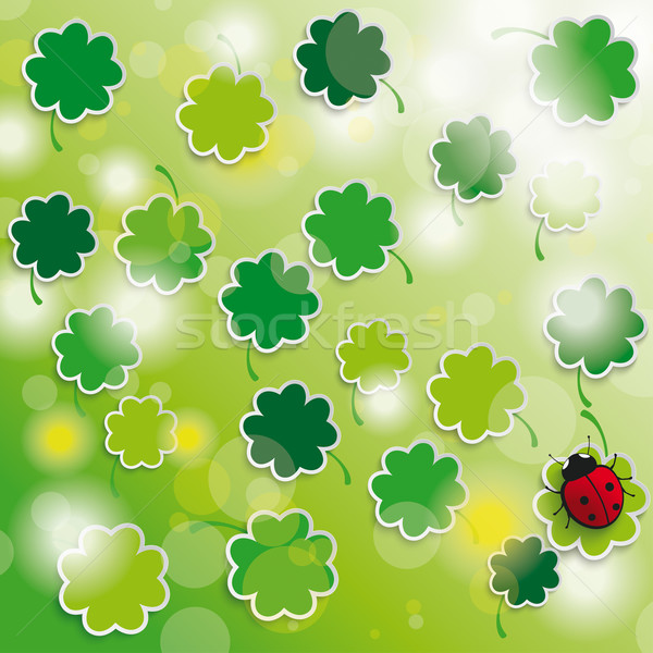 Printemps carte Shamrock Pâques eps [[stock_photo]] © limbi007