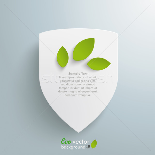 White Protection Shield Green Leaves Stock photo © limbi007