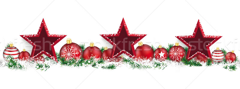Рождества заголовок снега баннер звезды красный Сток-фото © limbi007