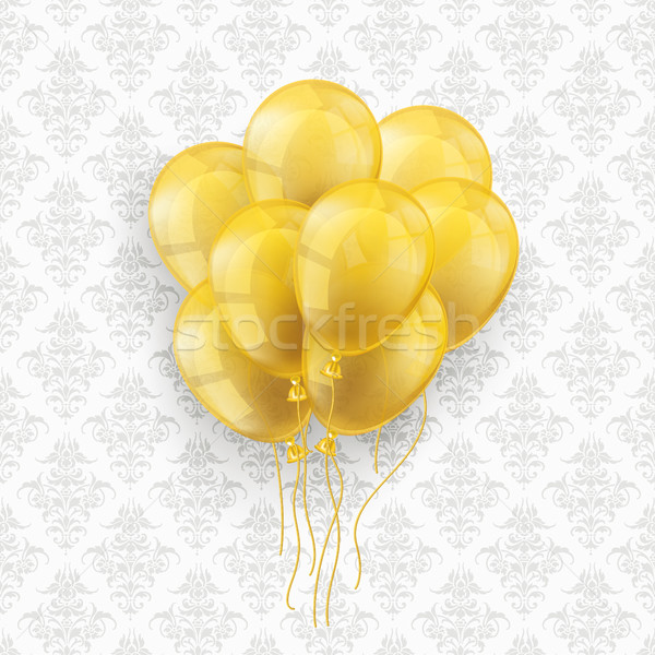 Golden Balloons Ornaments Wallpaper Stock photo © limbi007