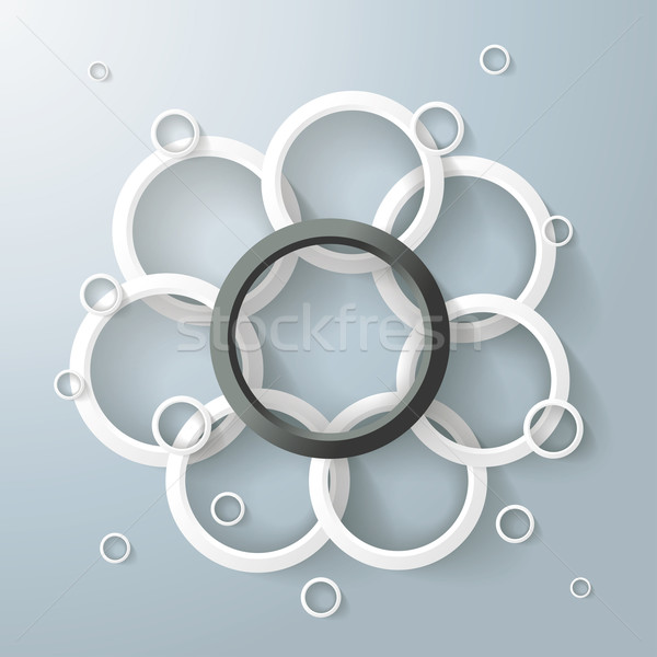 Infographic White And Black Rings Circles Flower Stock photo © limbi007