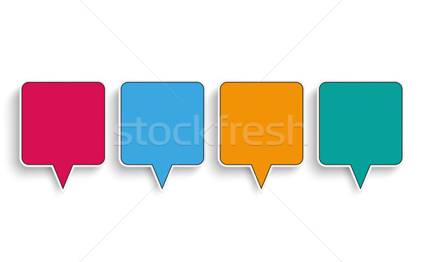 4 Colored Quadratic Speech Bubbles Stock photo © limbi007