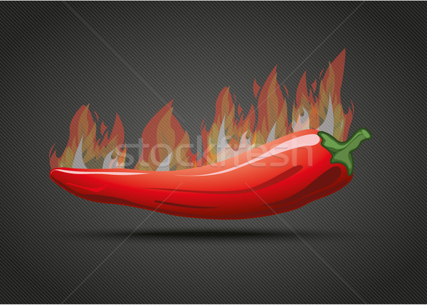 Chili Fire Dark Background Stock photo © limbi007