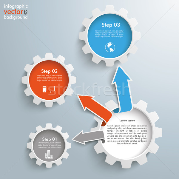 Stock photo: Infographic Gears Growth Arrows 3 Options