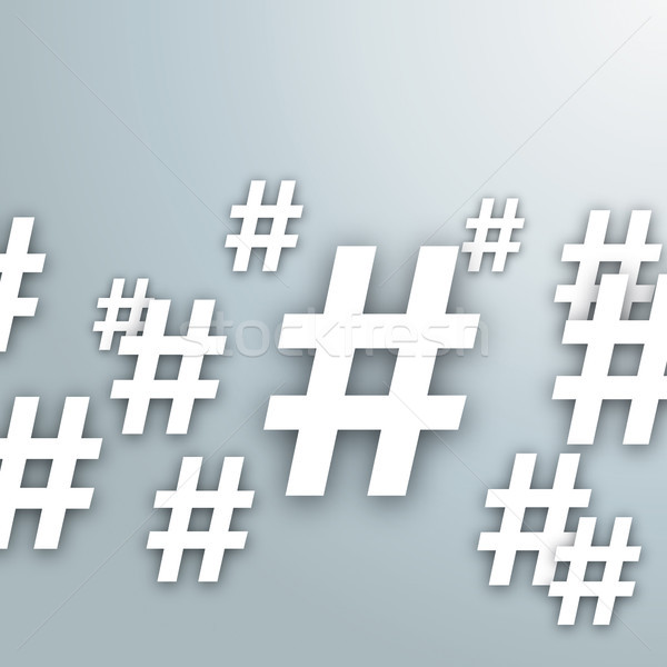 White Hashtag Symbols Stock photo © limbi007
