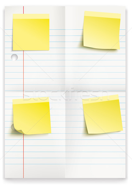 Lined Folded Paper Yellow Sticks Stock photo © limbi007
