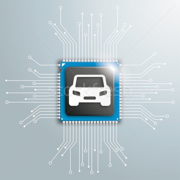 Digital coche futurista procesador circuito infografía Foto stock © limbi007
