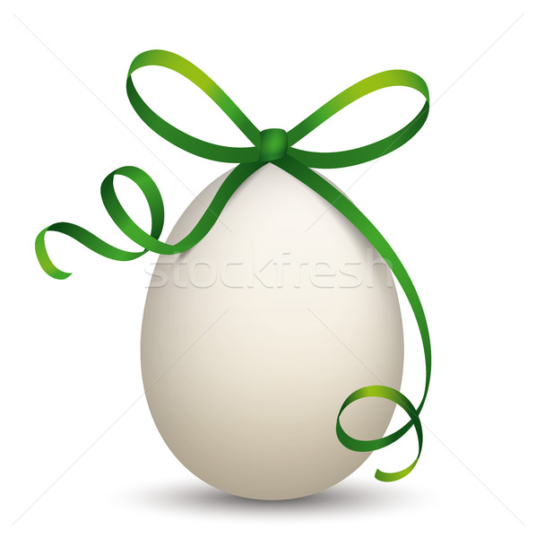 Natural Easter Egg Green Ribbon Stock photo © limbi007