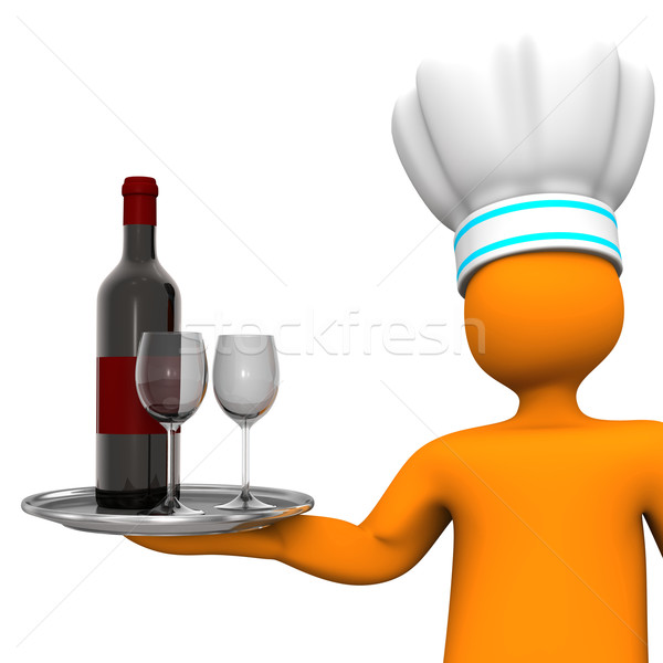 Chef With Red Wine Stock photo © limbi007