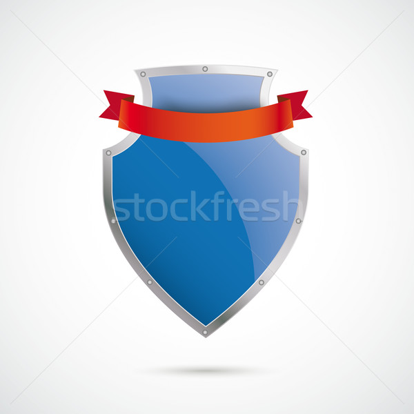 Stock photo: Blue Silver Protection Shield 2