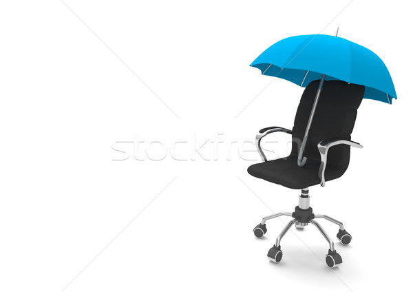 Sicherheit Stuhl blau Dach weiß 3D-Darstellung Stock foto © limbi007