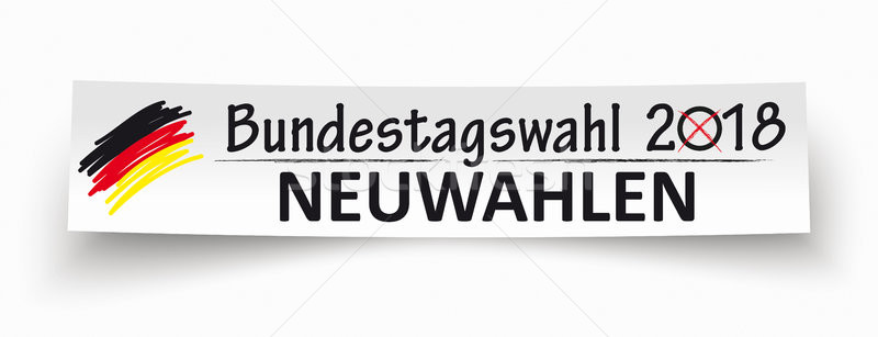 Paper Banner Bundestagswahl Neuwahlen 2018 Stock photo © limbi007