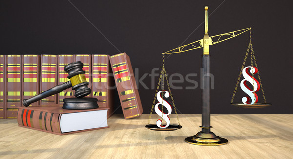 Judges Gavel Paragraph Book Scale Stock photo © limbi007