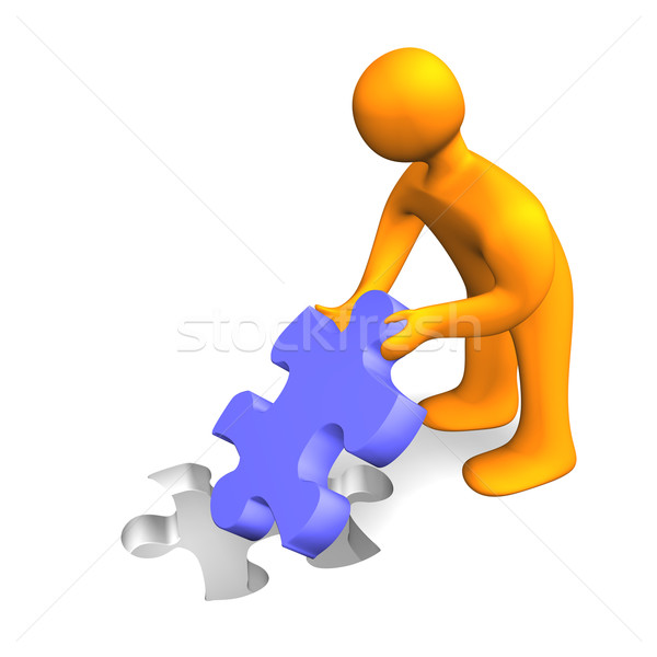 Puzzle Person 3D Stock photo © limbi007