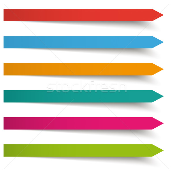 6 Colored Banners Long Arrows Stock photo © limbi007