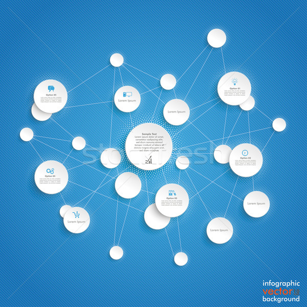 Stok fotoğraf: Circles · mavi · gökyüzü · ağlar · kâğıt · bulutlar · mavi