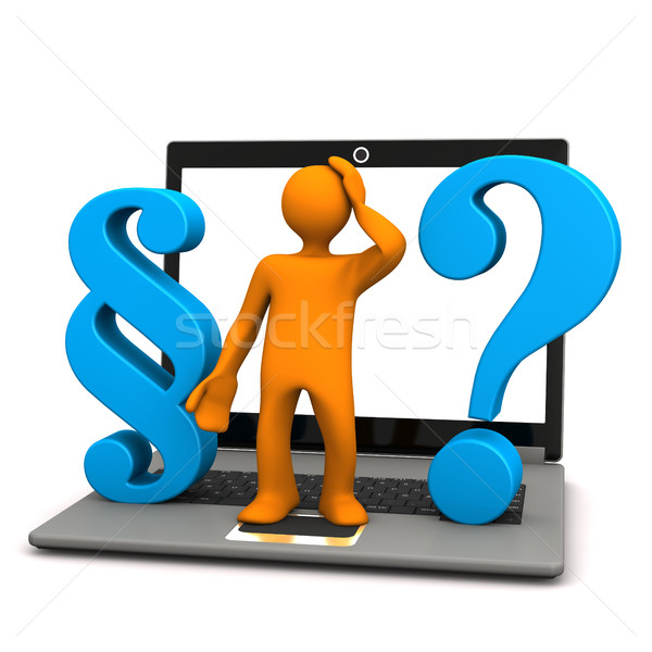 Stock photo: Notebook Manikin Paragraph Question