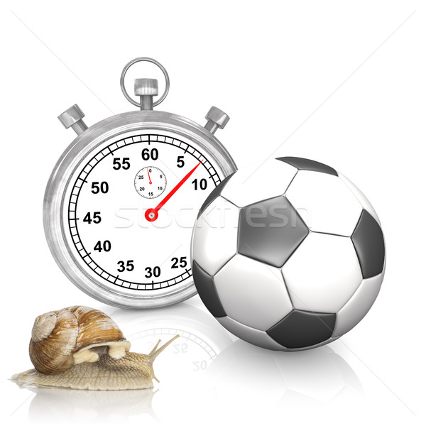 Kronometre futbol salyangoz kronometre klasik beyaz Stok fotoğraf © limbi007