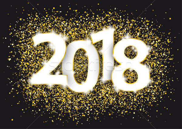 2018 Golden Confetti Black  Stock photo © limbi007