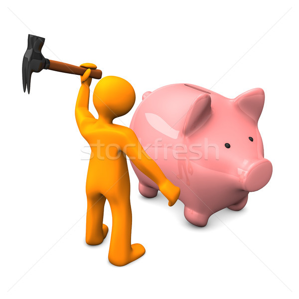 Rob The Piggy Bank Stock photo © limbi007