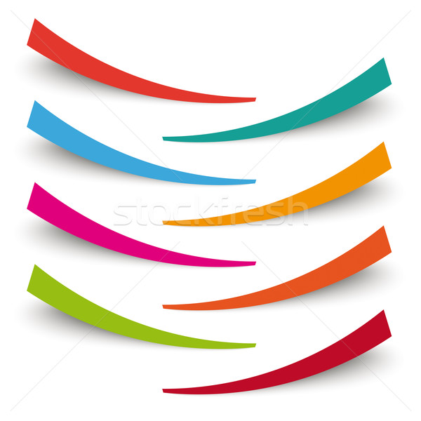 Colored Bent Banners White Background Stock photo © limbi007