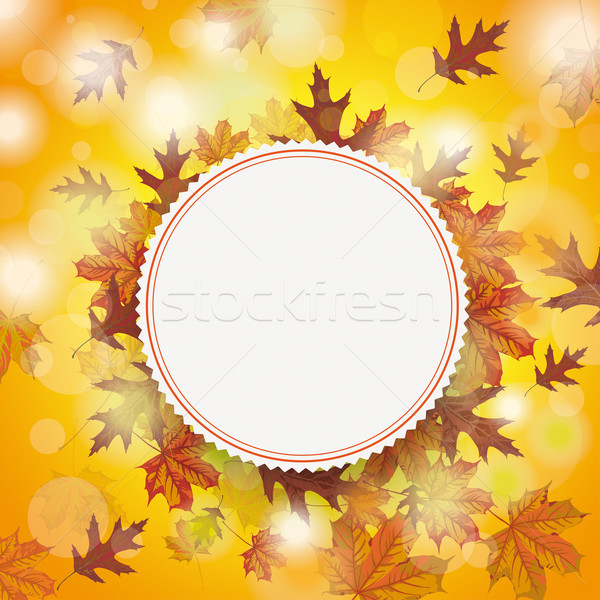 Autumn Foliage Fall Emblem Centre Stock photo © limbi007