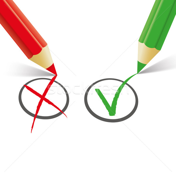 Red Green Pen Wrong Right Stock photo © limbi007