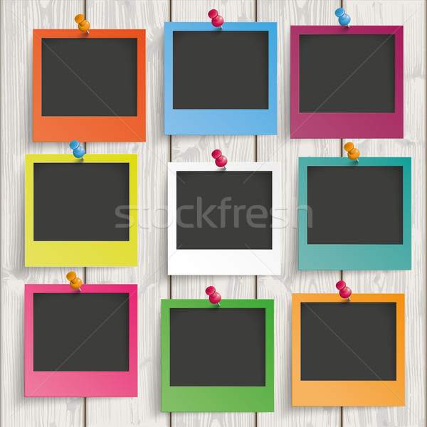 9 Colored Instant Photos Wood Stock photo © limbi007