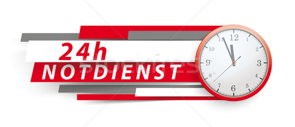 24 h Notdienst Clock Colorful Paper Lines Header Stock photo © limbi007