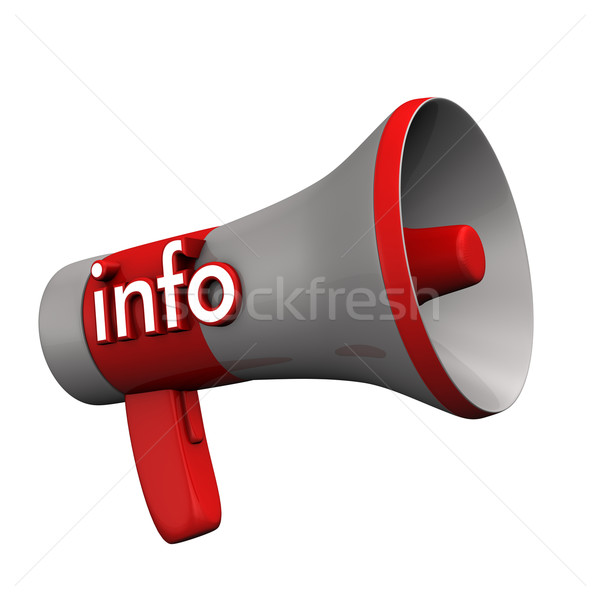 Megafon információ piros szöveg fehér beszéd Stock fotó © limbi007