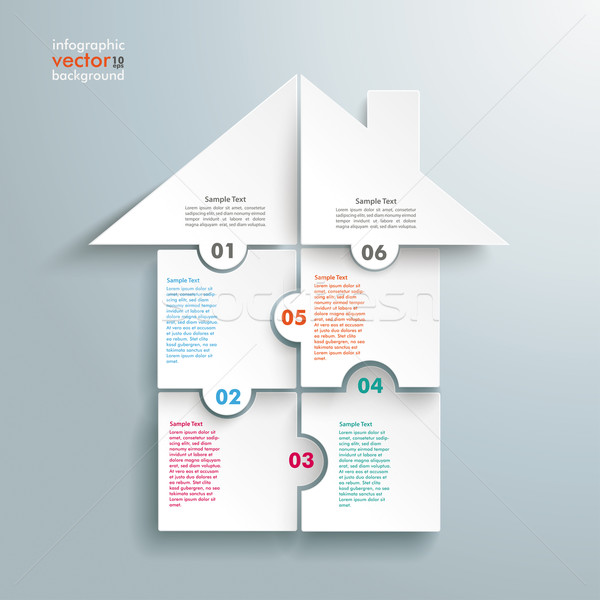 Ház puzzle gömbök infografika téglalap kirakó darabok Stock fotó © limbi007