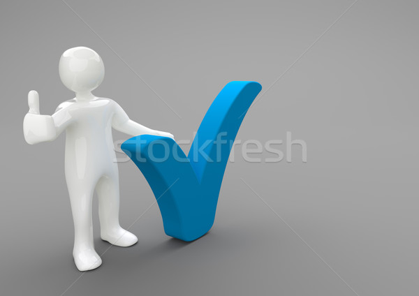 Manikin Ok Blue Tick Stock photo © limbi007