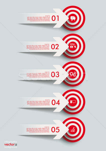 5 Paper Cut Arrows 5 Targets Stock photo © limbi007