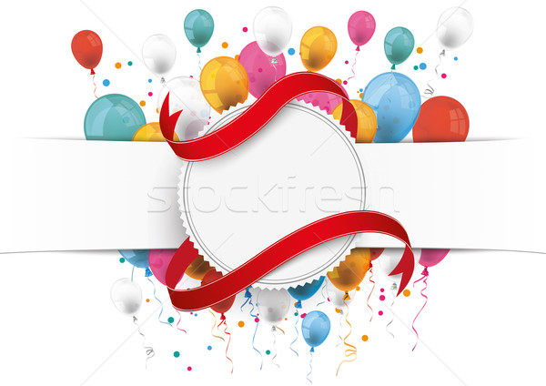 Blanco papel banner emblema bandera globos Foto stock © limbi007