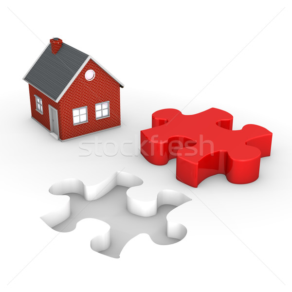 House Red Puzzle Stock photo © limbi007