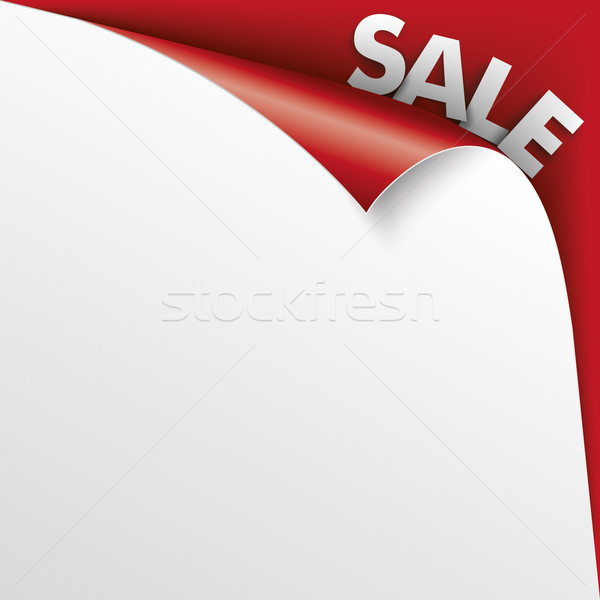 Sale Scrolled Corner Red Paper Cover Stock photo © limbi007