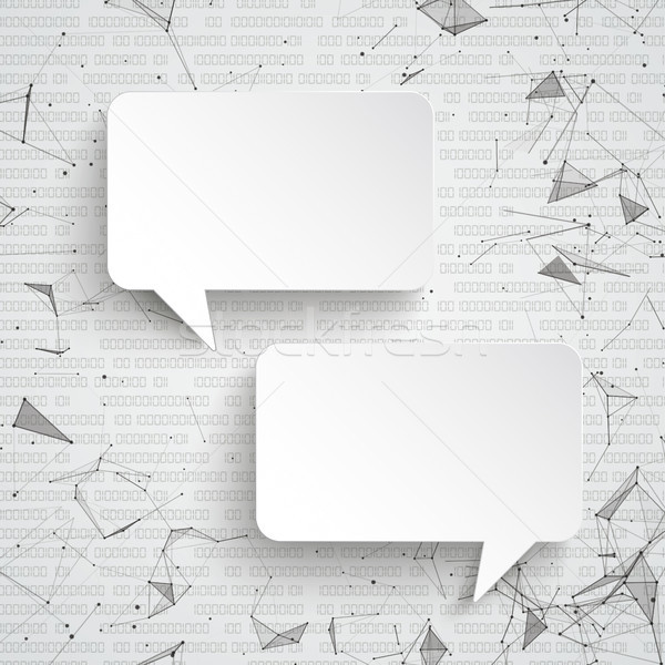 2 Rectangle Speech Bubbles Network Data Stock photo © limbi007