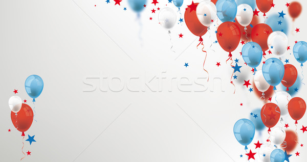 Stock fotó: Kék · piros · léggömbök · csillagok · borító · fejléc